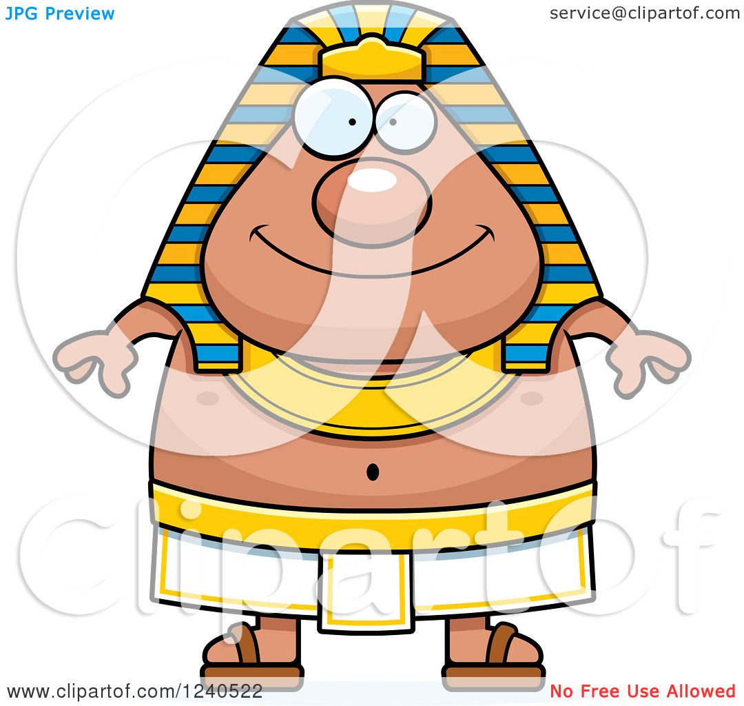 Clipart of a Happy Ancient Egyptian Pharaoh Royalty Free 