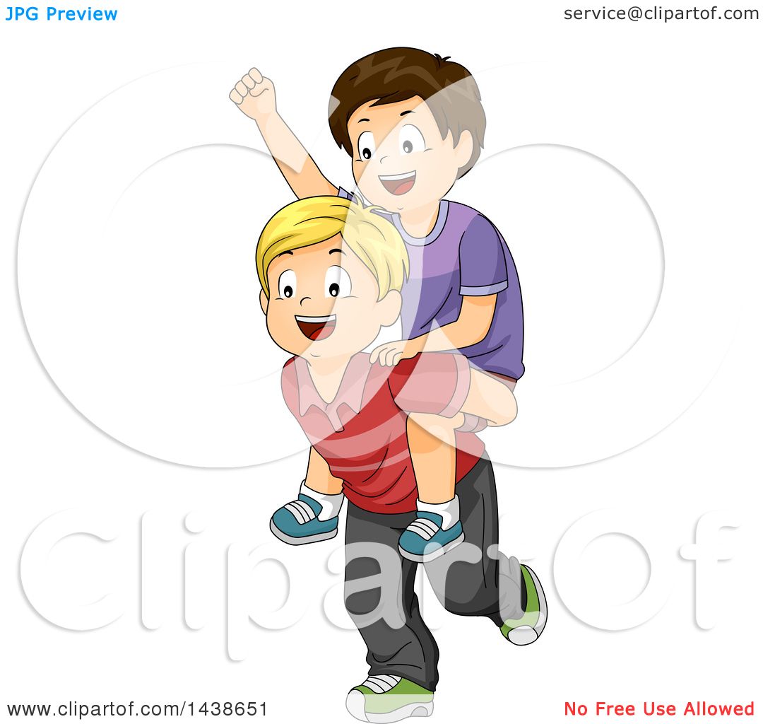 Mother giving her son piggyback ride Royalty Free Vector