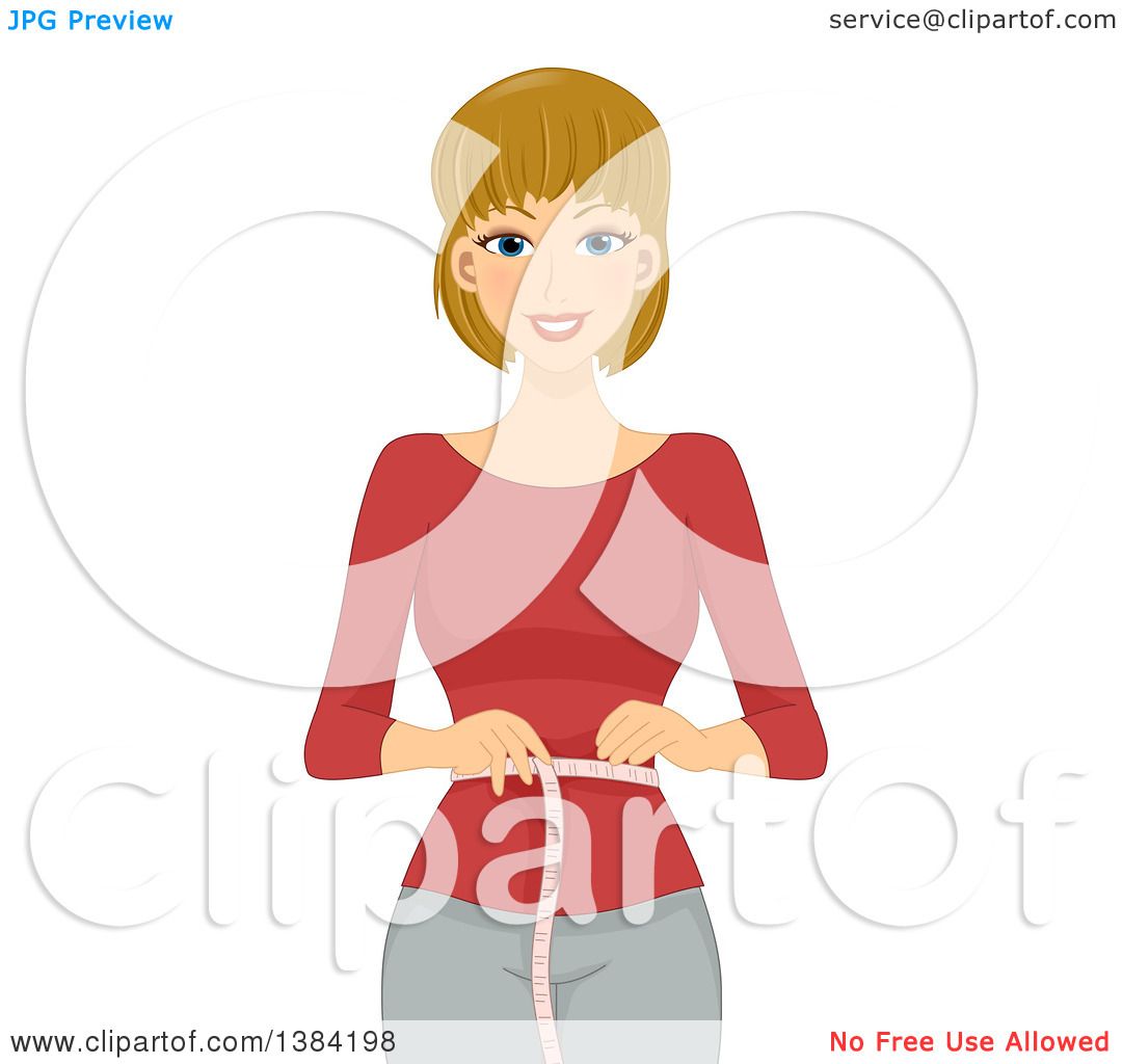 https://images.clipartof.com/Clipart-Of-A-Happy-Blond-White-Woman-Measuring-Her-Waist-Royalty-Free-Vector-Illustration-10241384198.jpg