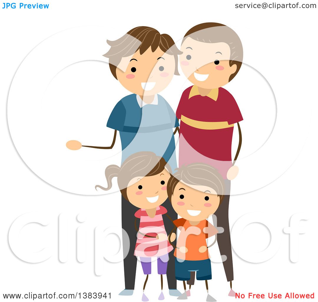 Clipart of a Happy Brunette White Family with a Son, Daughter and Two  Fathers - Royalty Free Vector Illustration by BNP Design Studio #1383941