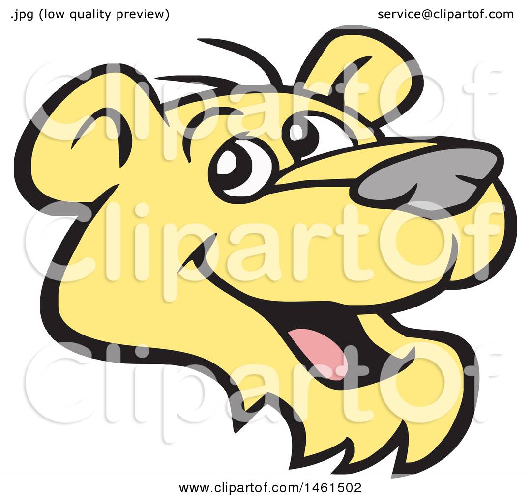 Clipart of a Happy Cougar Mascot Face - Royalty Free Vector