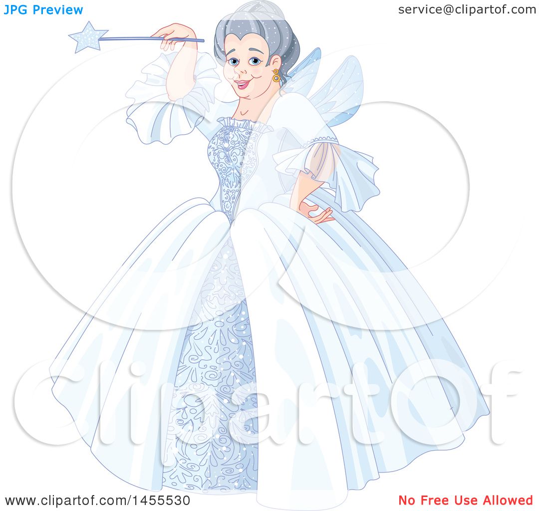 Download Clipart of a Happy Fairy Godmother Holding a Magic Wand ...