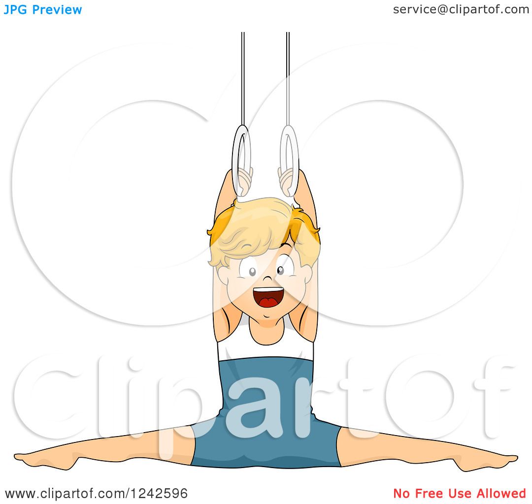 Download Clipart of a Happy Gymnast Boy on the Rings - Royalty Free Vector Illustration by BNP Design ...