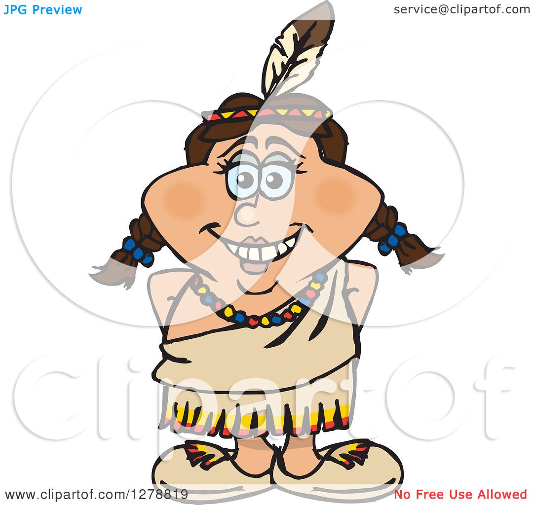 Download Clipart of a Happy Native American Indian Woman - Royalty ...