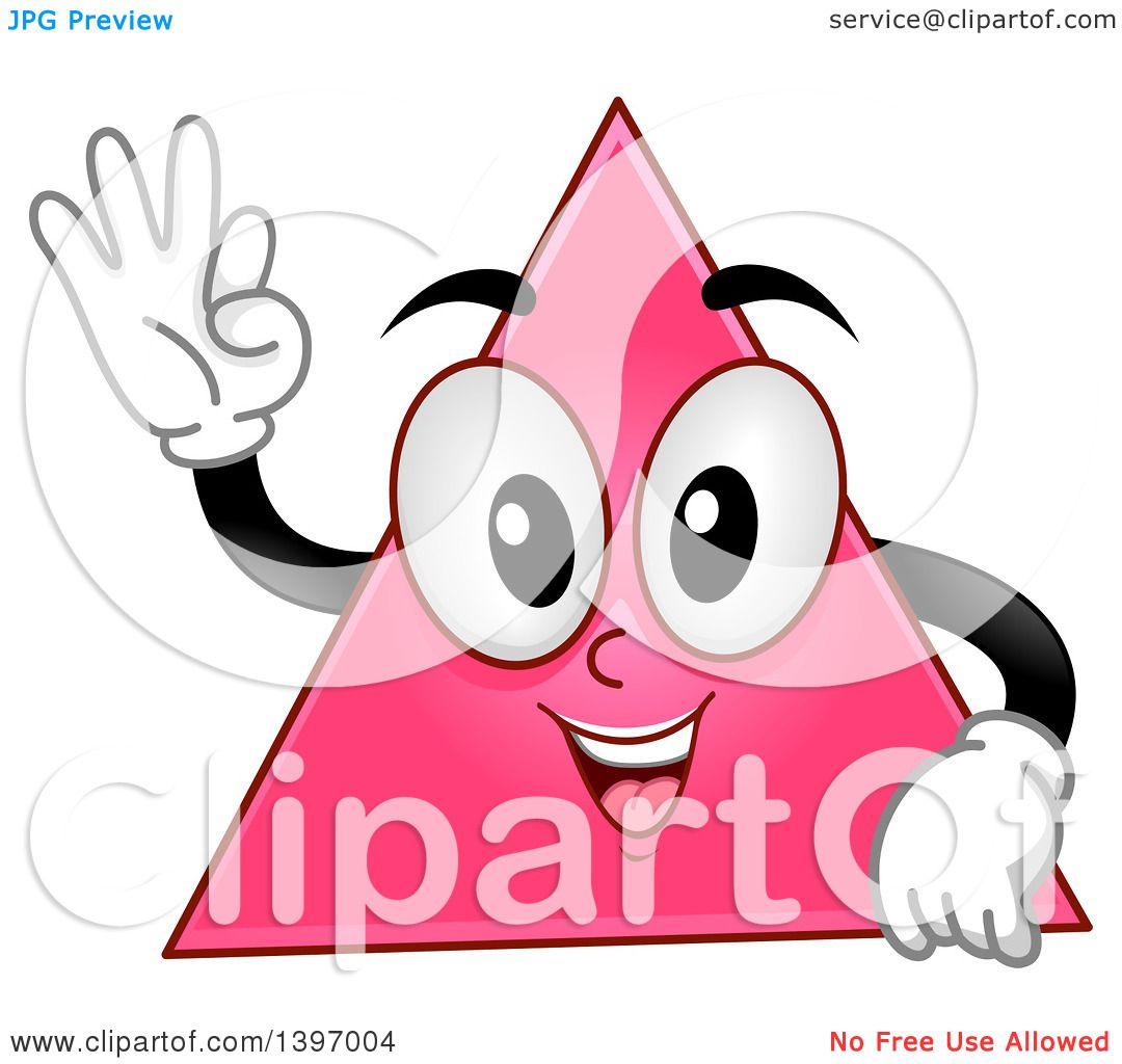 Clipart of a Happy Pink Triangle Shape Character - Royalty Free Vector  Illustration by BNP Design Studio #1397004