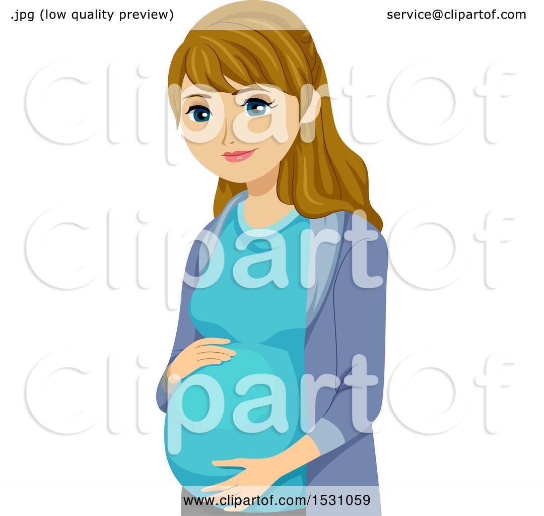 Clipart of a Happy Pregnant Teen Girl - Royalty Free Vector Illustration by BNP  Design Studio #1531059