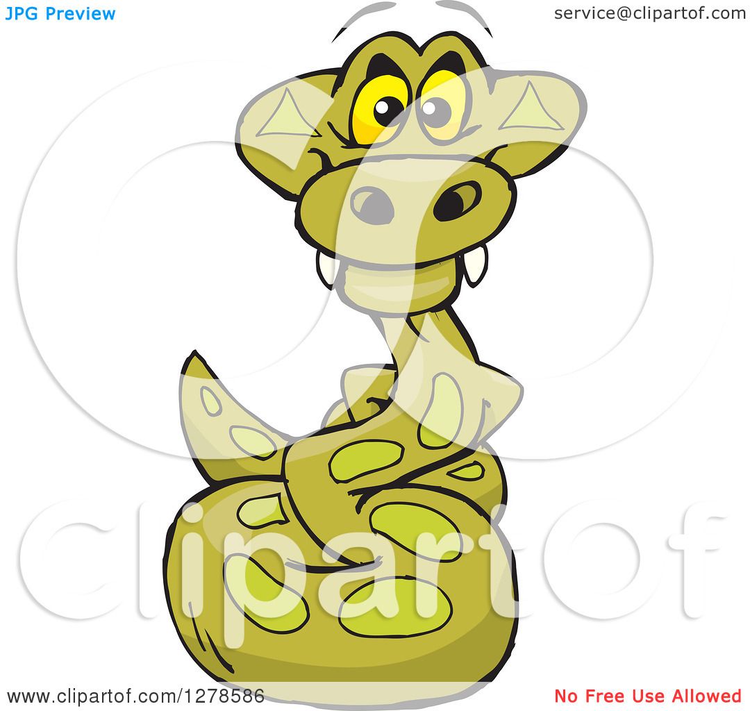 Clipart of a Happy Python Snake - Royalty Free Vector ...