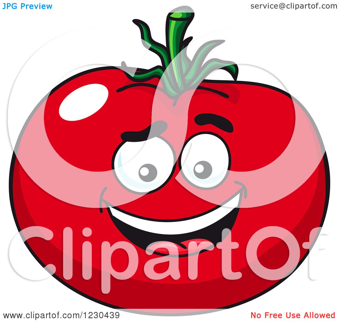 Clipart Of A Happy Tomato Royalty Free Vector Illustration By Vector