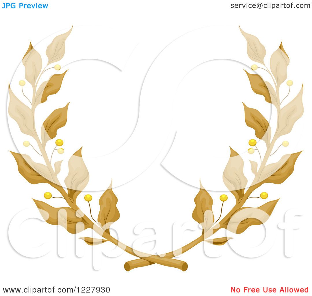 Golden Leaves Wreath Vector Laurel Wreath Stock Vector (Royalty