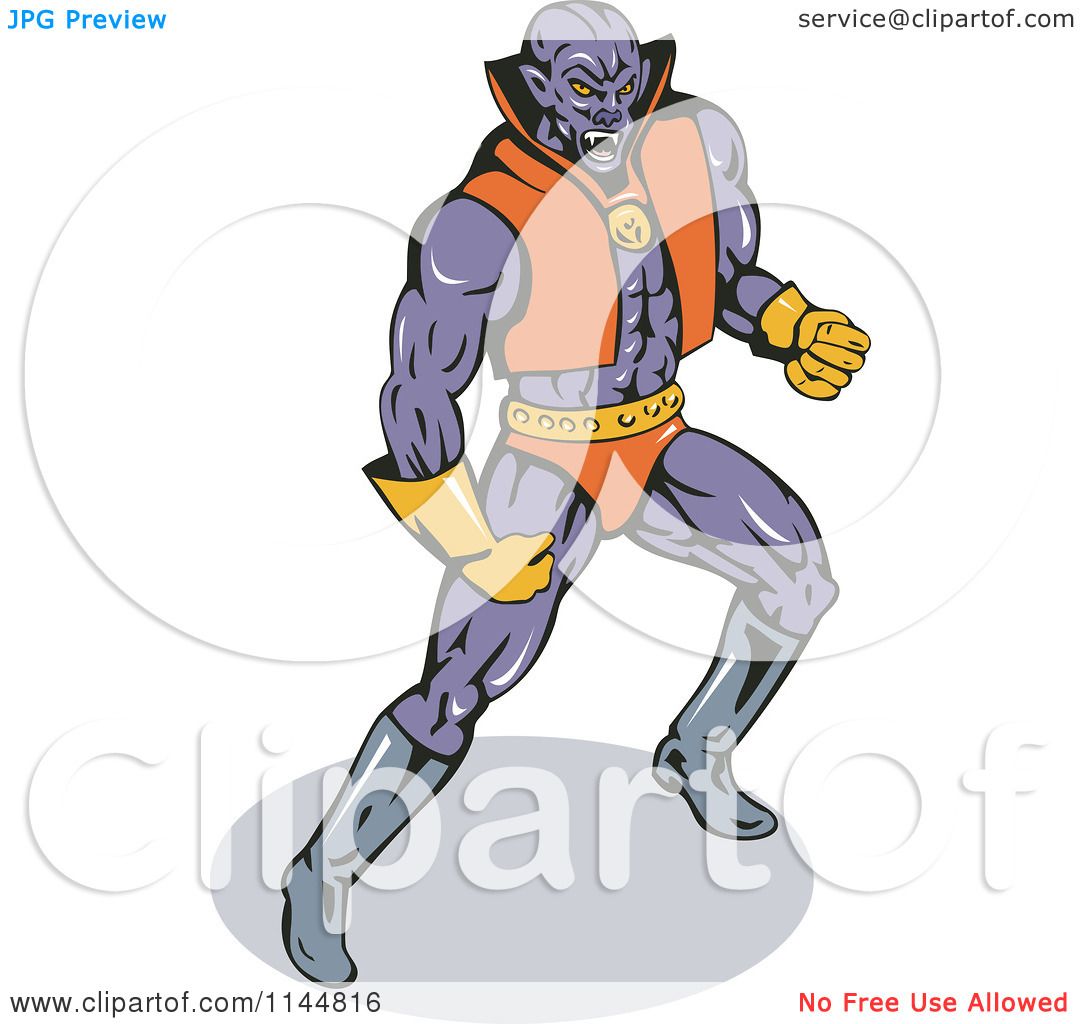Clipart of a Male Super Villain - Royalty Free Vector Illustration by  patrimonio #1144816