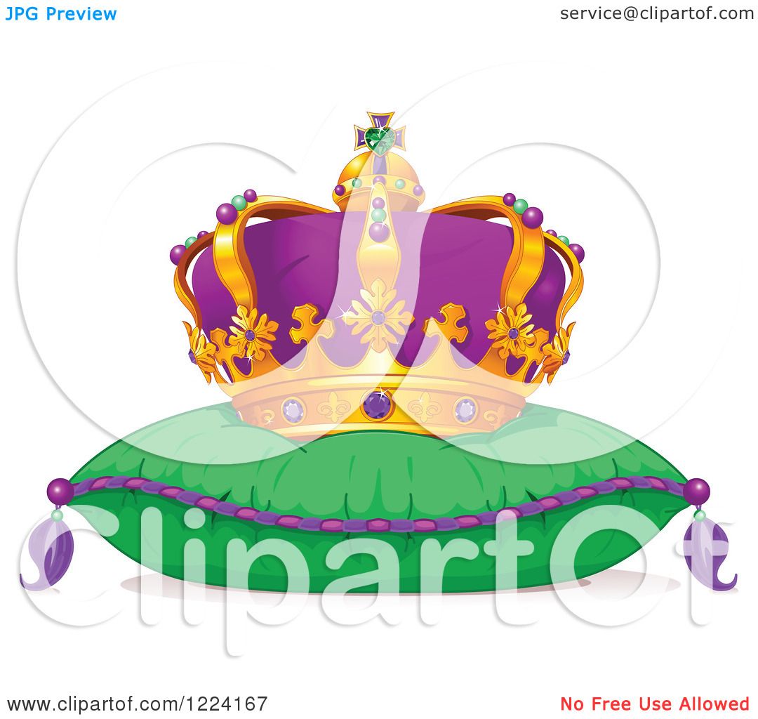 Download Clipart of a Mardi Gras Crown on a Pillow - Royalty Free ...