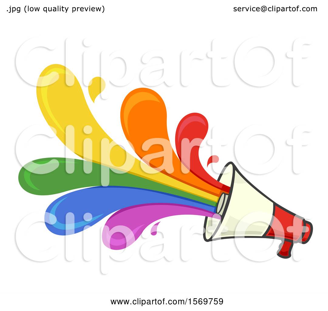 Clipart of a Megaphone with Colorful Splashes - Royalty Free Vector  Illustration by BNP Design Studio #1569759