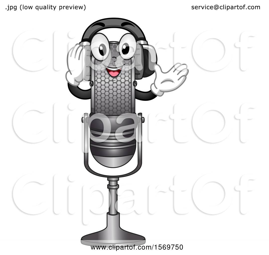 Character microphone interview graphic Royalty Free Vector