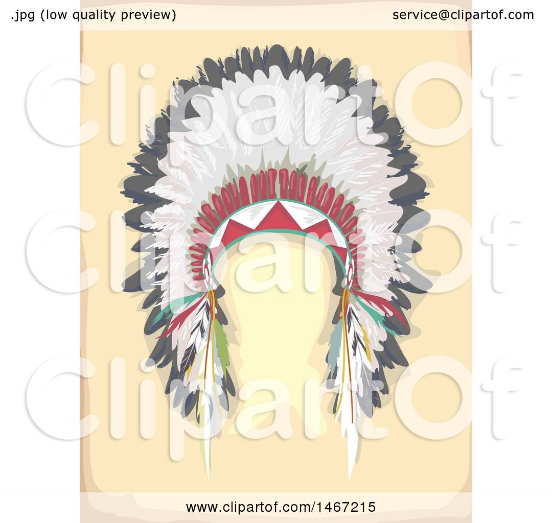 Download Clipart of a Native American Feather Headdress - Royalty ...