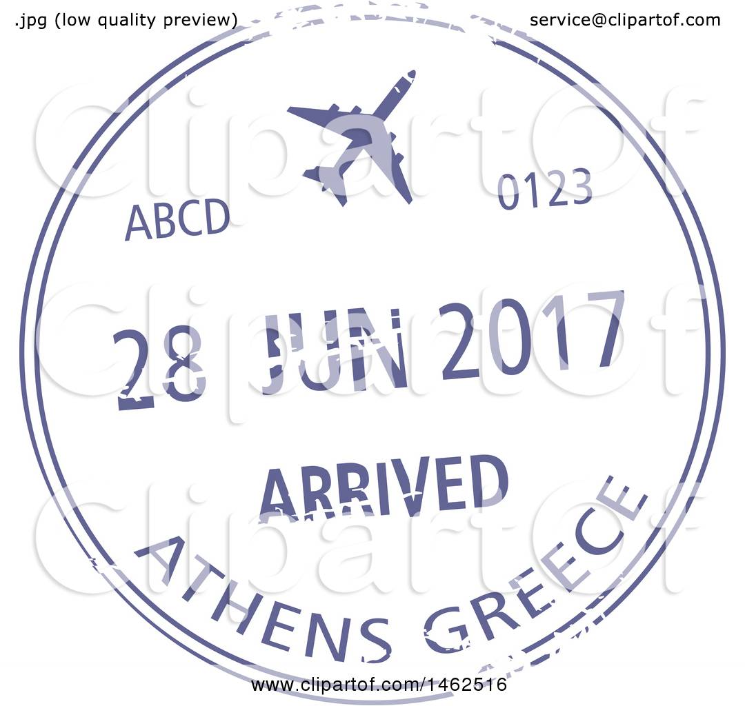 Clipart of a Passport Stamp Design Royalty Free Vector