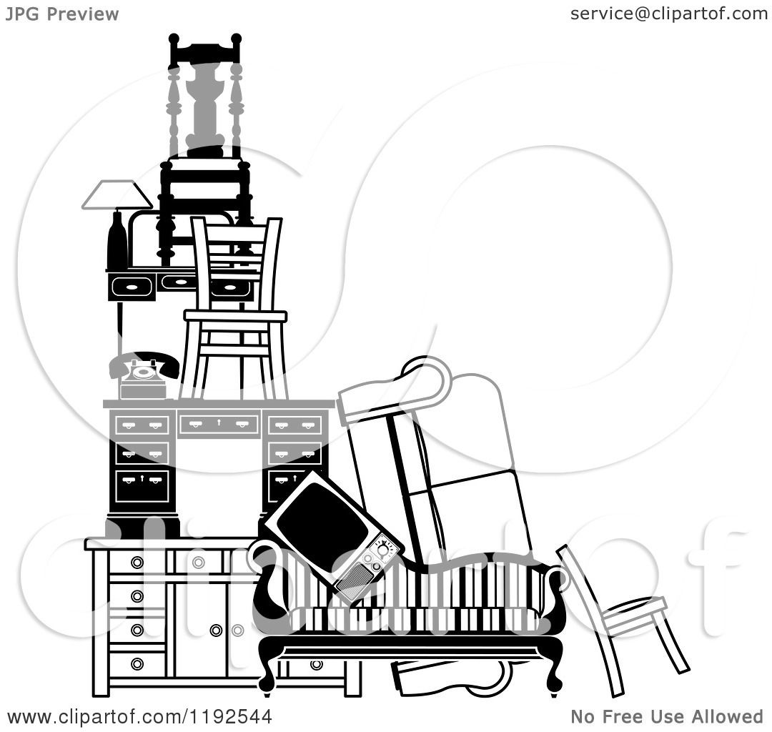 Various furniture and household items Royalty Free Vector