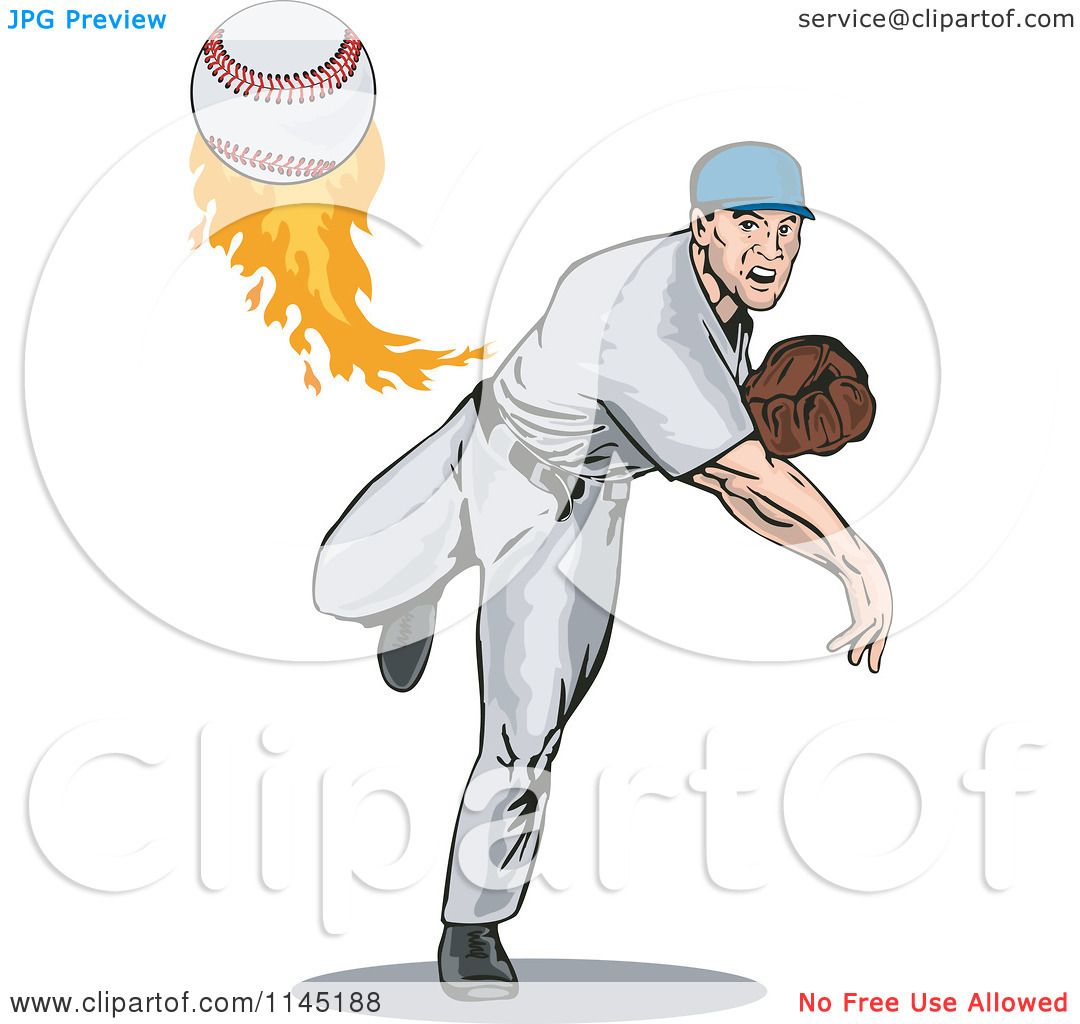 Clip Art Baseball Pitcher - Vector Clipart Pitcher