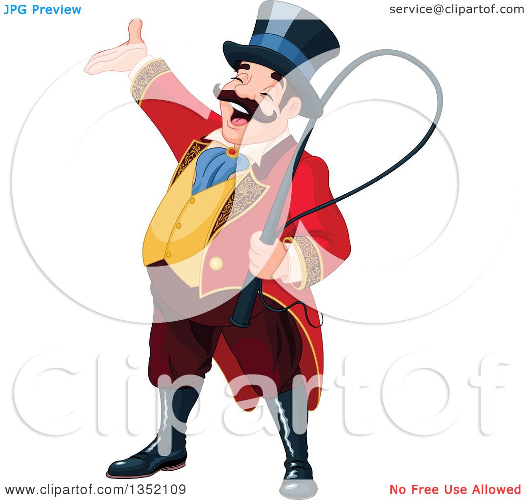 Clipart of a Presenting Enthusiastic White Male Circus Ringmaster ...