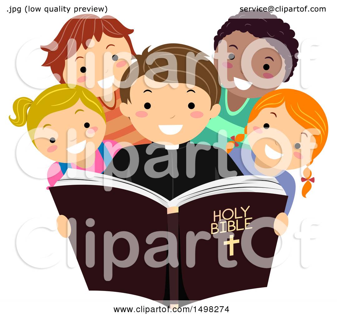 child reading bible clipart