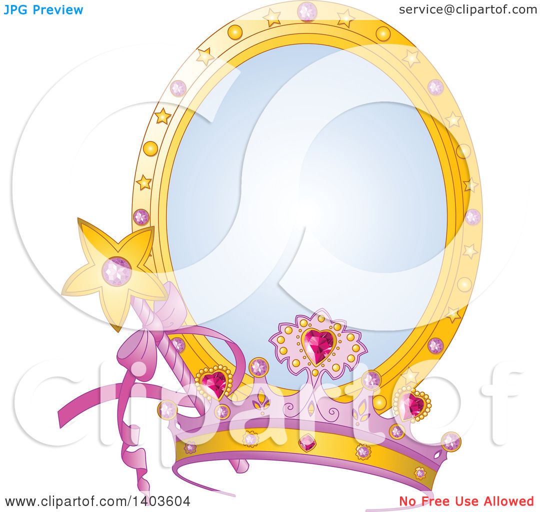 Download Clipart of a Princess Tiara and Magic Wand over a Mirror ...
