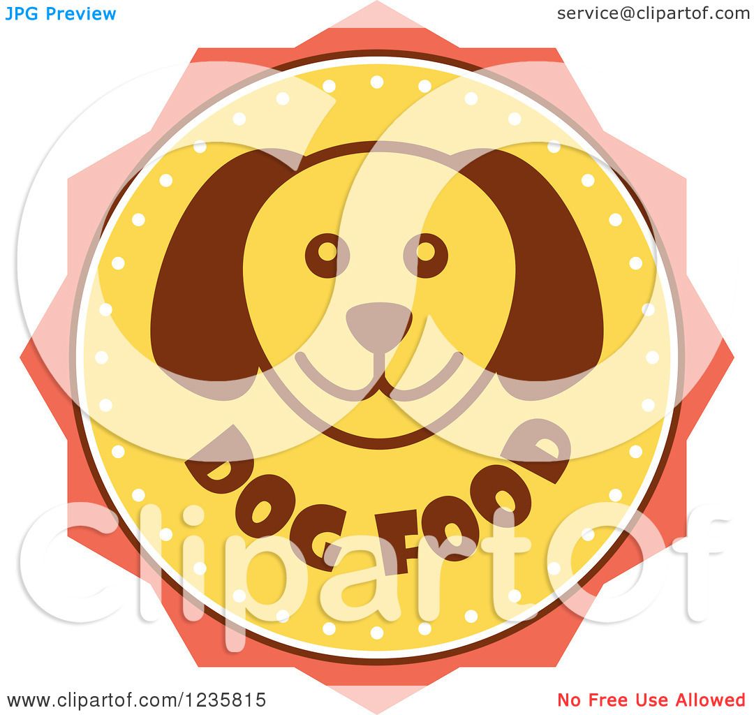 Clipart of a Puppy Face on a Dog Food Label - Royalty Free ...