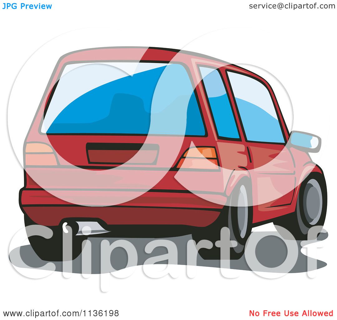 Royalty-Free (RF) Clipart Illustration of a Rear View Of A 