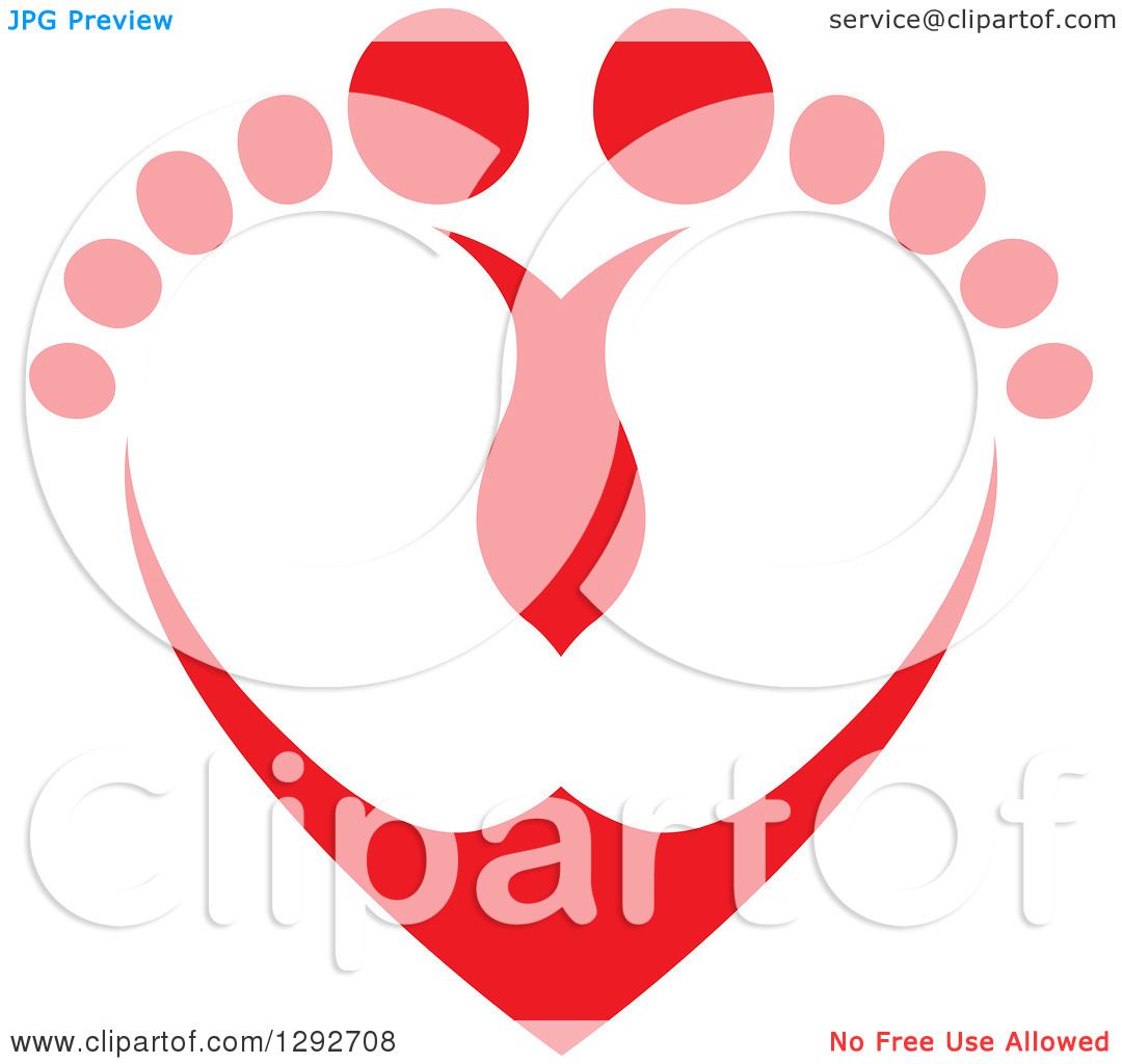Download Clipart of a Red Baby Toes and Feet Forming a Heart ...