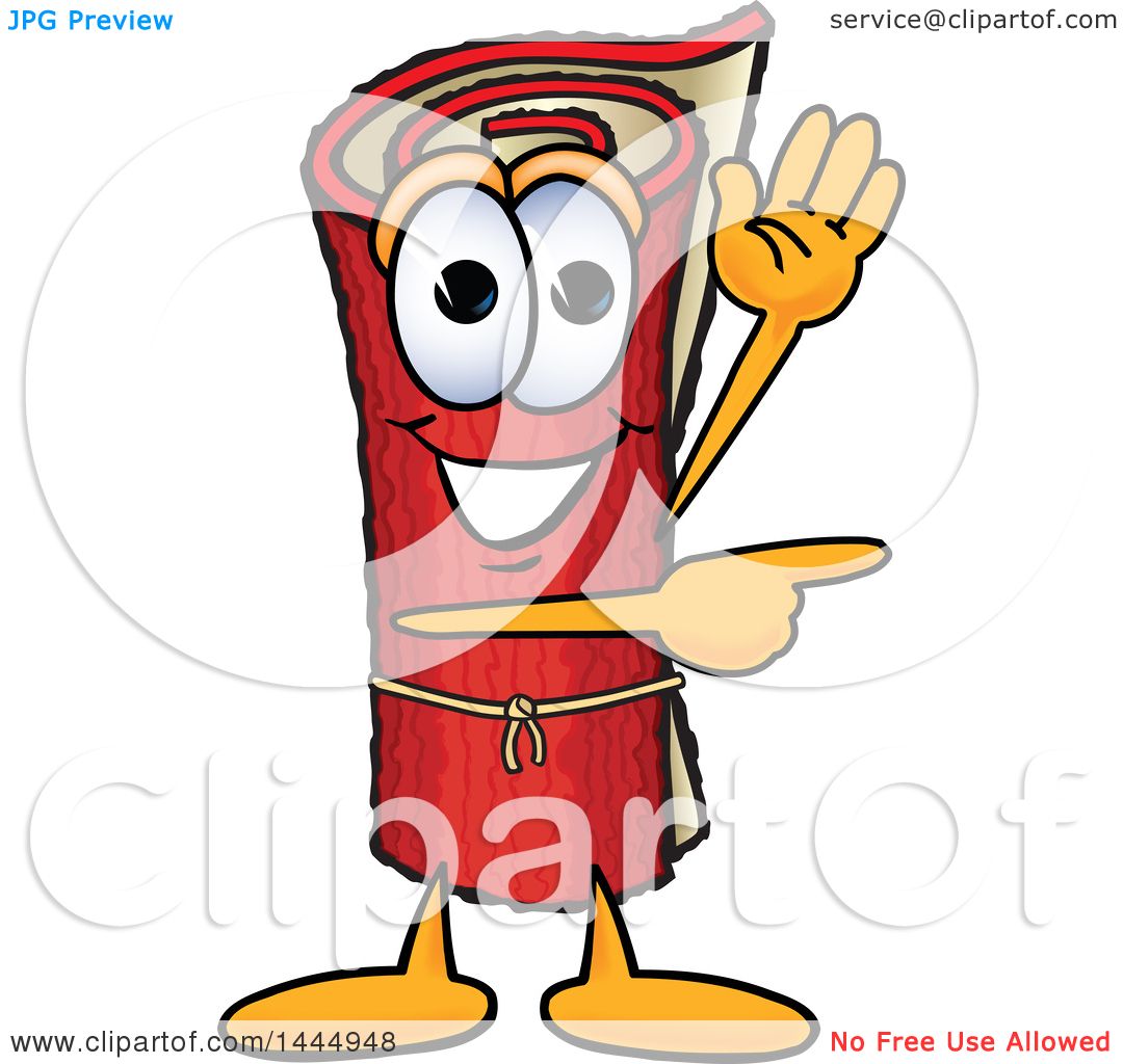 Clipart of a Red Carpet Mascot Cartoon Character Waving and Pointing ...