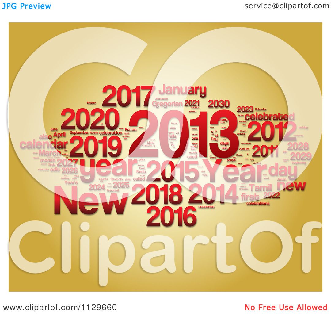 Clipart Of A Red New Year Collage Over Gold Royalty Free Cgi Illustration By Macx