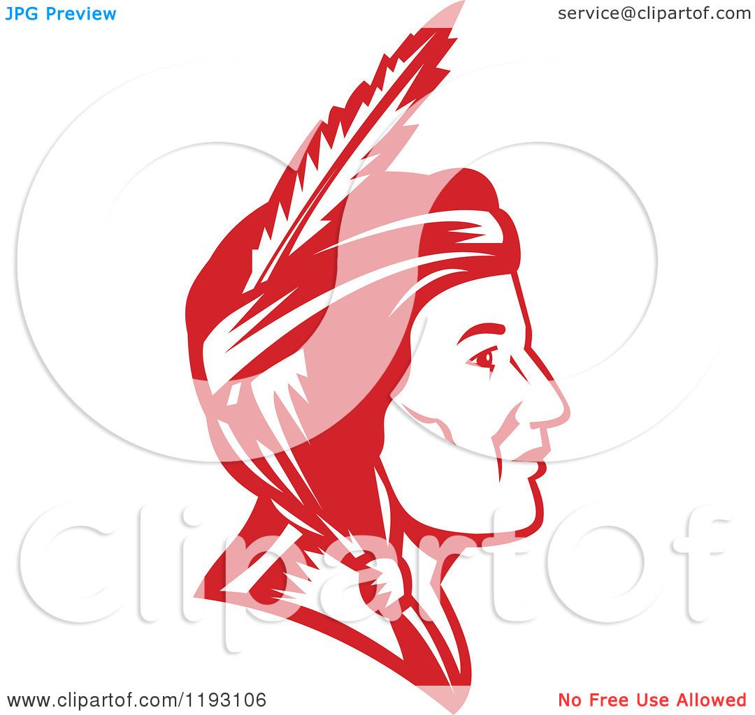 Download Clipart of a Retro Profiled Native American Indian Woman ...