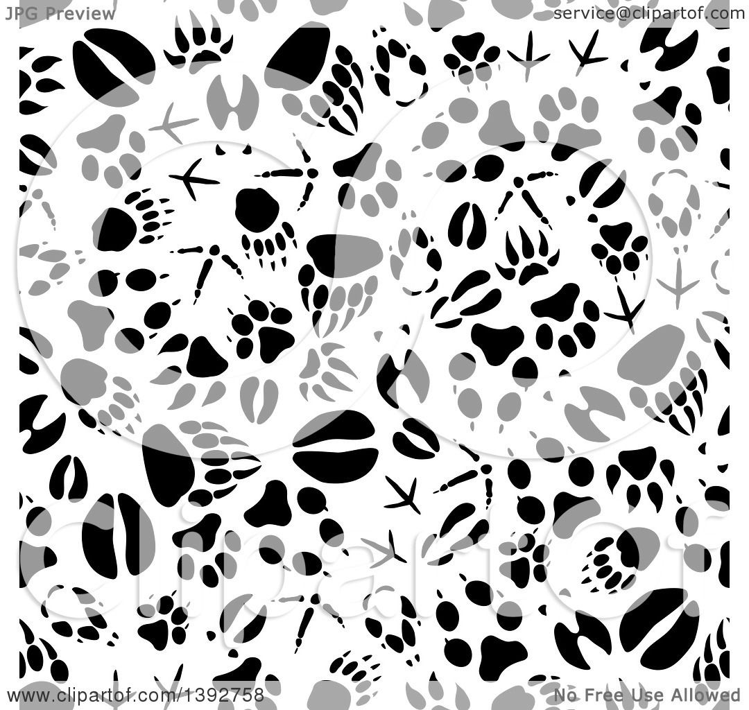 Download Clipart of a Seamless Background Pattern of Black Animal ...