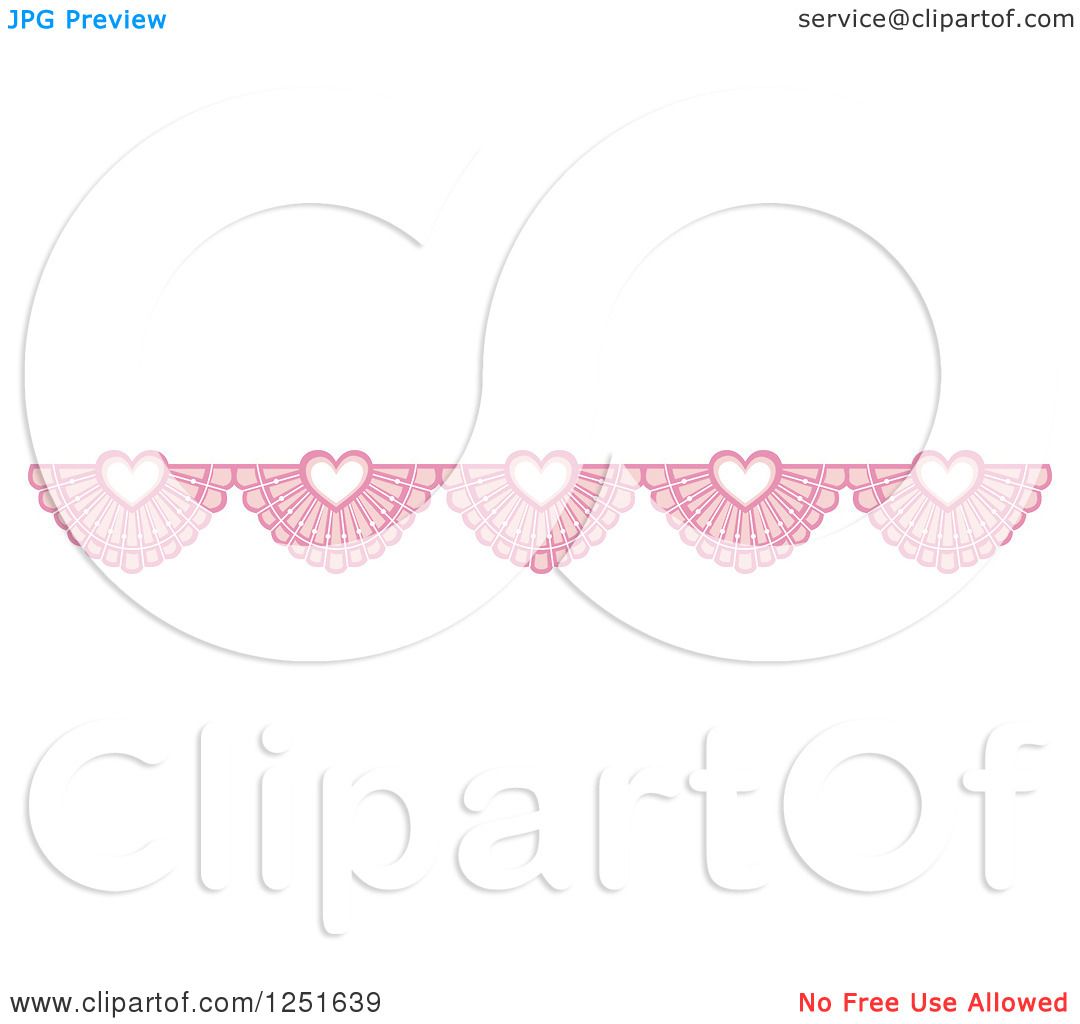 Download Clipart of a Shappy Chic Pink Lace Heart Rule Border ...