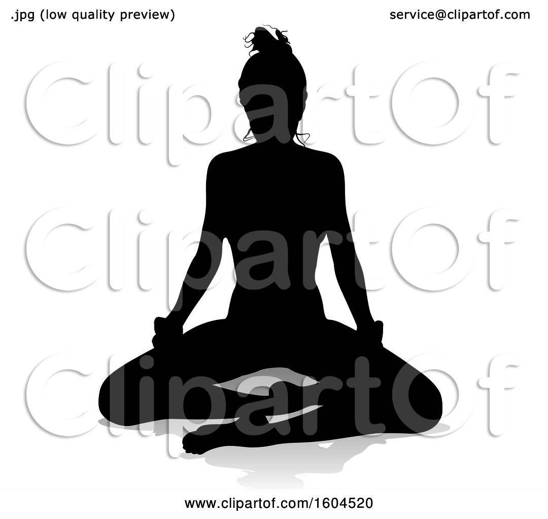 Woman sitting in yoga pose silhouette icon Vector Image