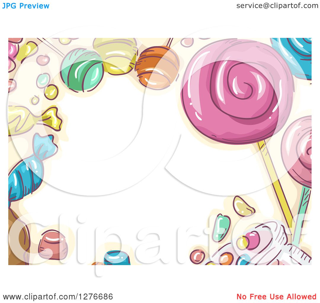 Download Clipart of a Sketched Candy Border Around Text Space ...