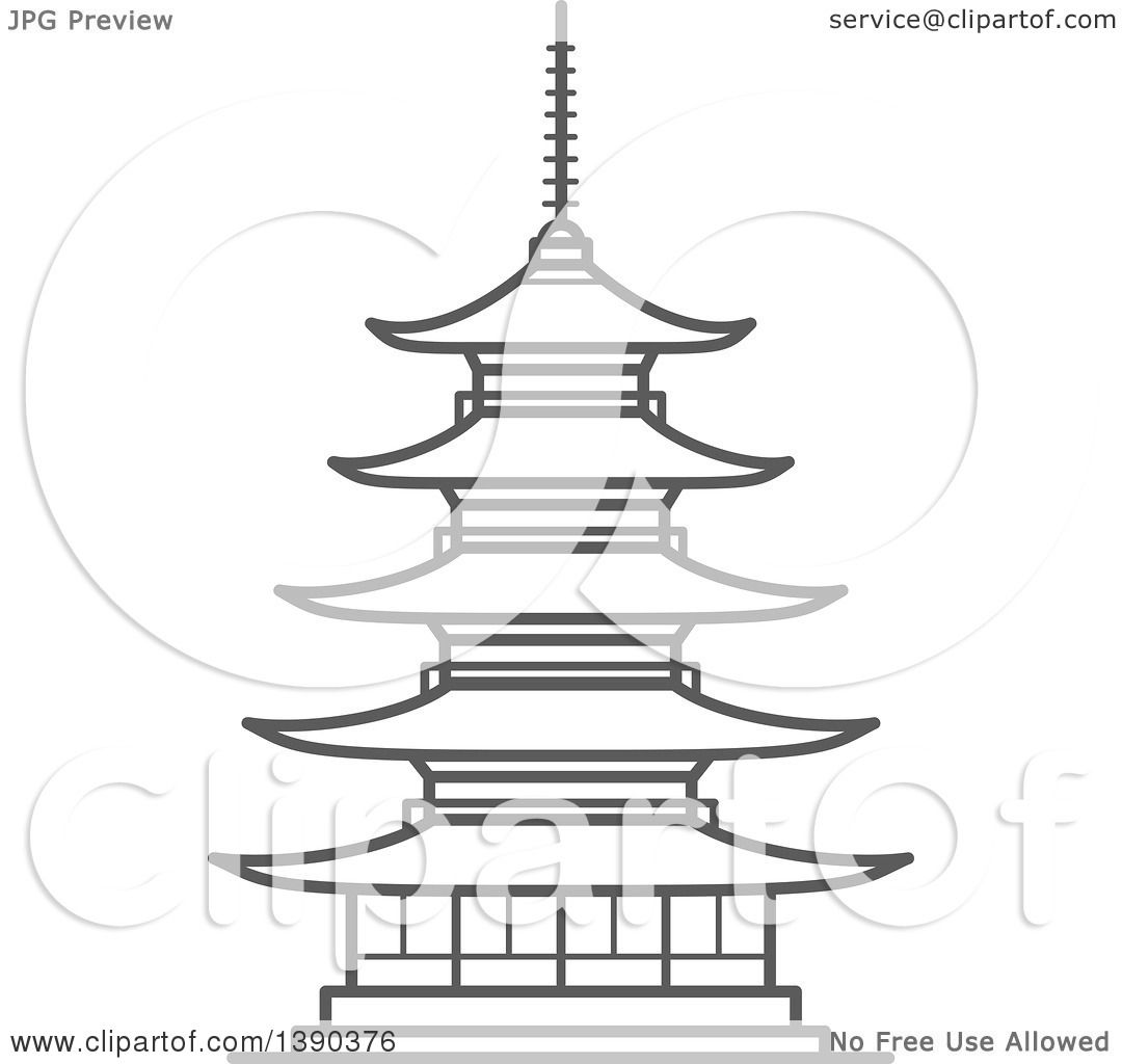 Японский храм пагода рисунки детей