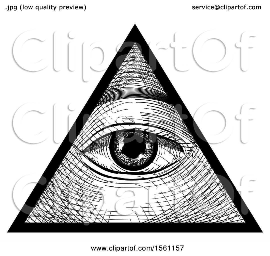 Clipart of a Sketched Third Eye Inside a Triangle - Royalty Free Vector  Illustration by BNP Design Studio #1561157