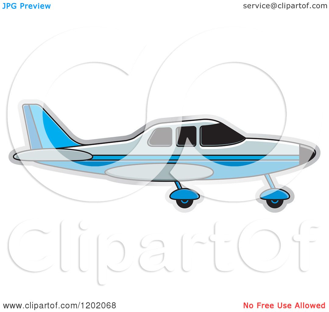 Clipart of a Small Blue Light Airplane 2 - Royalty Free Vector Illustration by Lal ...1080 x 1024