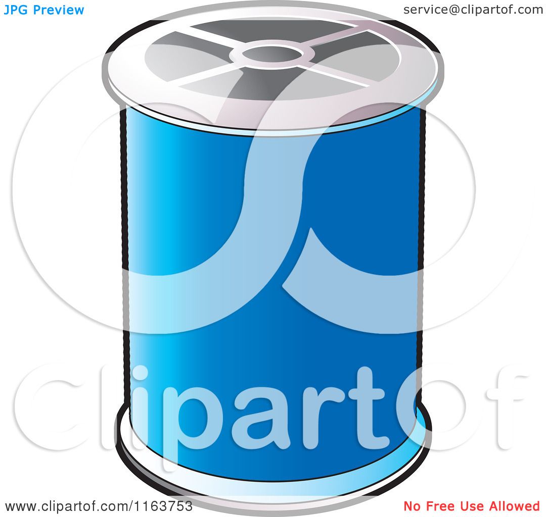 Clipart of a Spool of Blue Sewing Thread - Royalty Free Vector ...