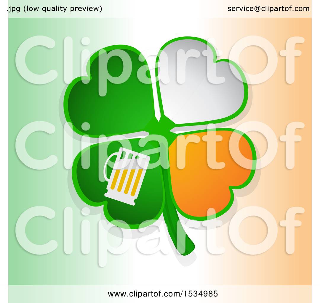 Green st patricks day background with irish flag Vector Image