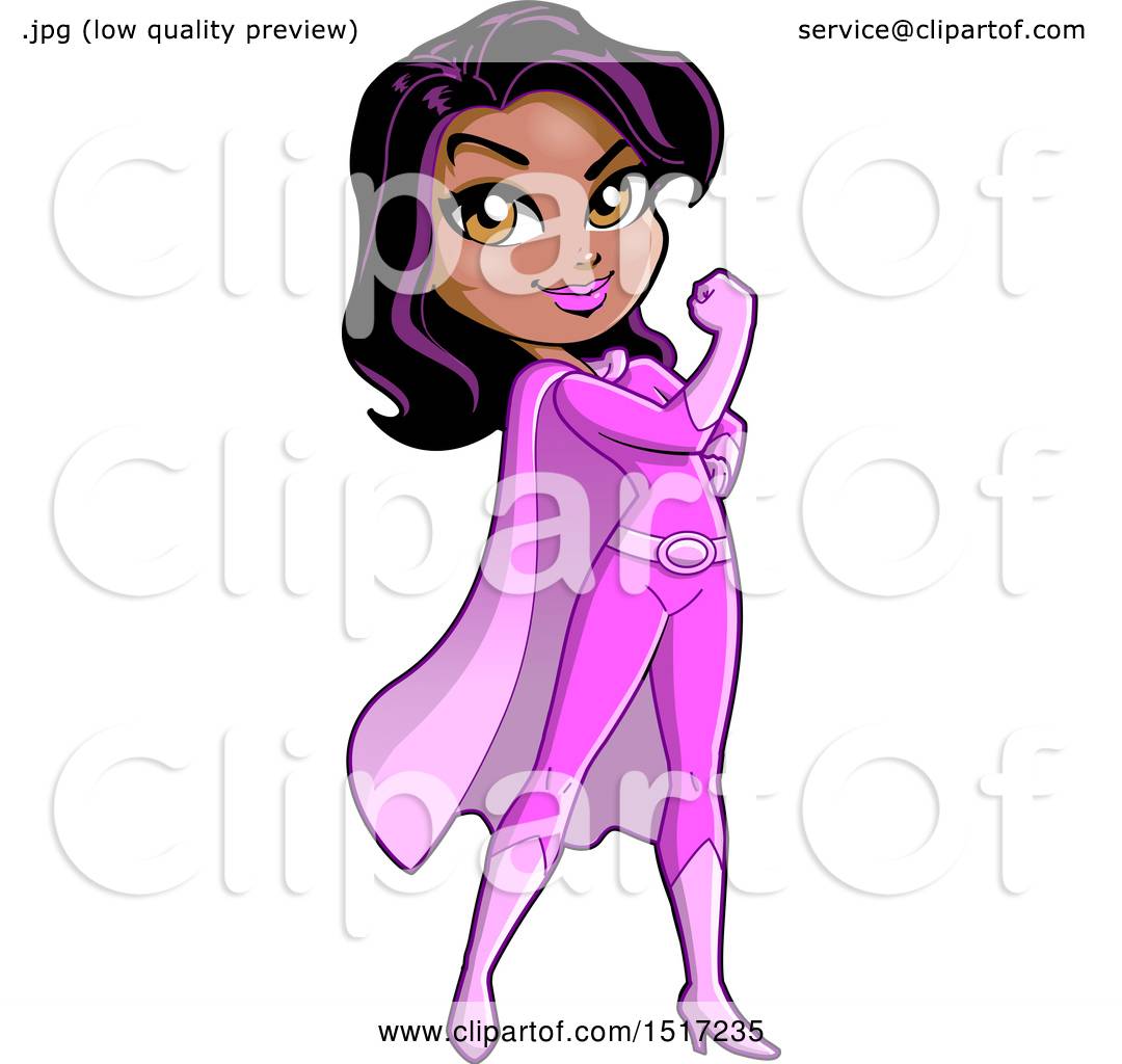 Clipart of a Strong Black Female Super Hero Breast Cancer Survivor Woman  Flexing - Royalty Free Vector Illustration by Clip Art Mascots #1517235
