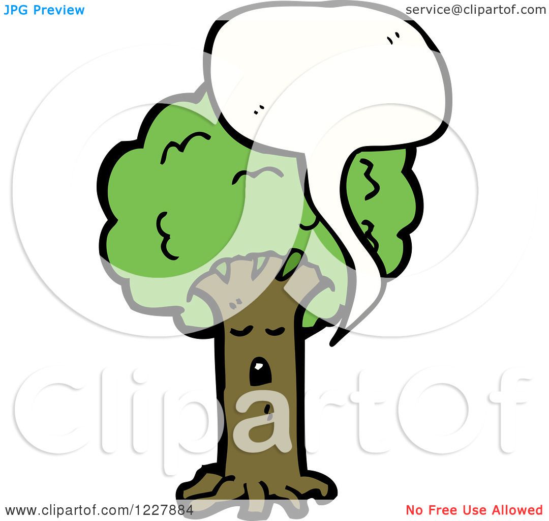 Clipart of a Talking Tree - Royalty Free Vector Illustration by