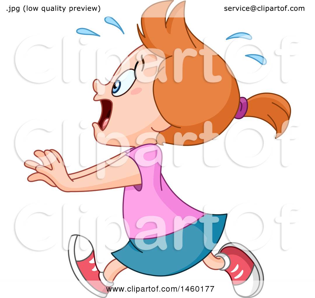scared girl clipart