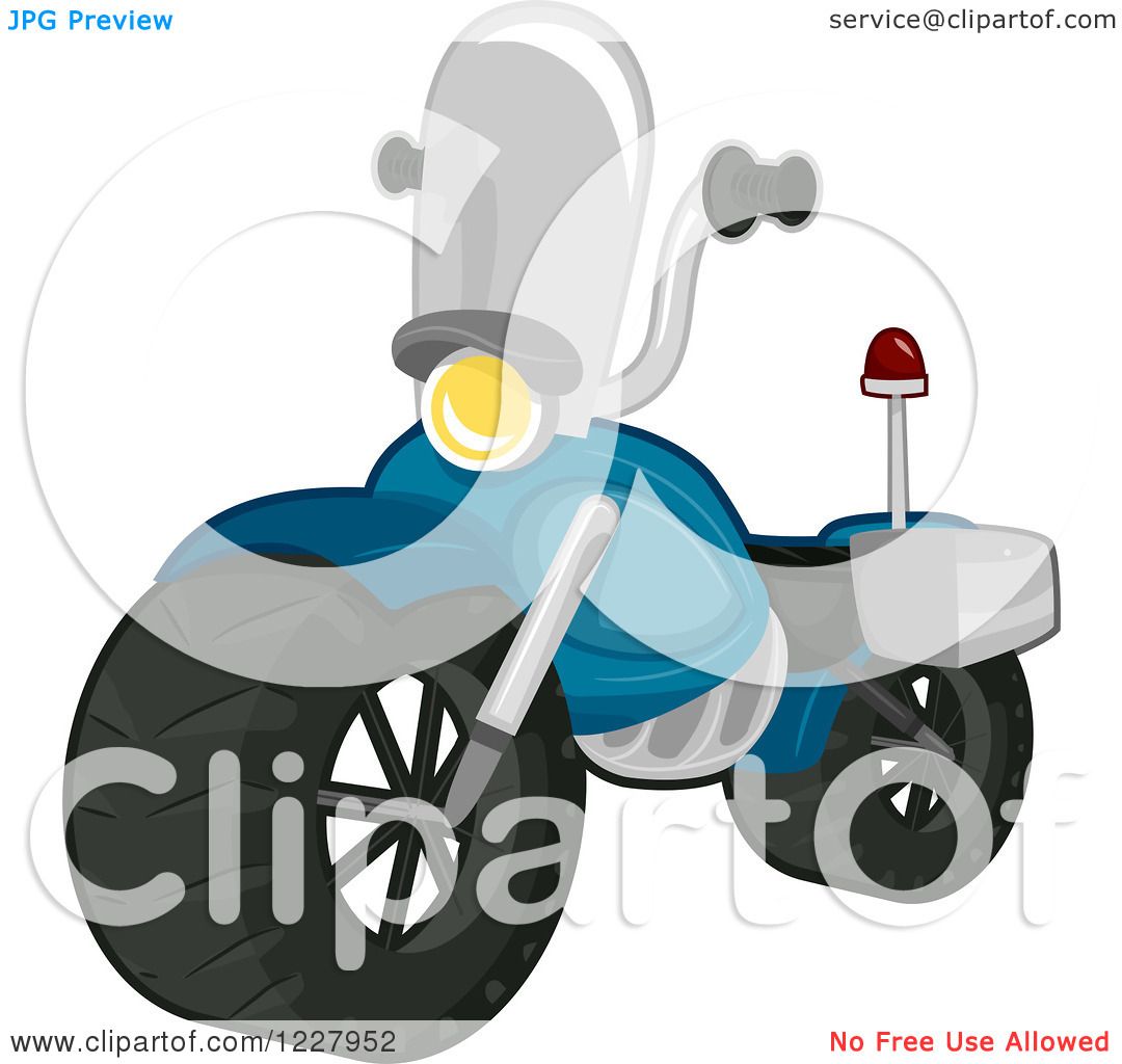 Clipart of a Toy Police Motorcycle - Royalty Free Vector Illustration by  BNP Design Studio #1227952