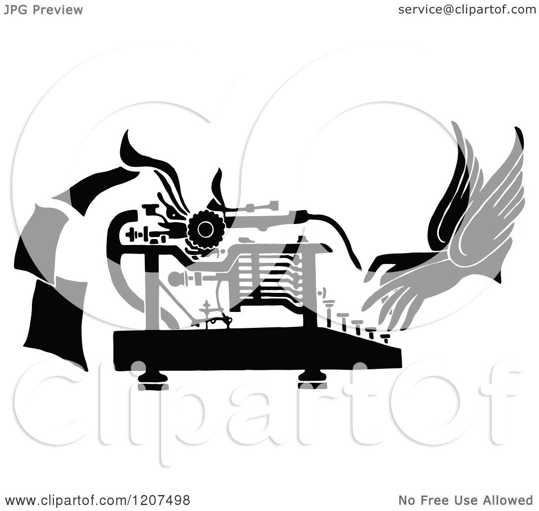 Download Clipart of a Vintage Black and White Pair of Hands Working ...