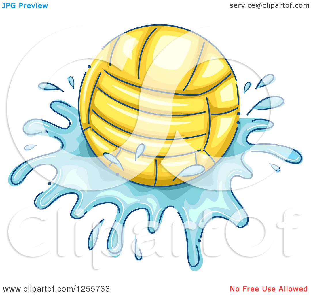 Clipart Of A Water Polo Ball And Splash Royalty Free Vector Illustration 10241255733 