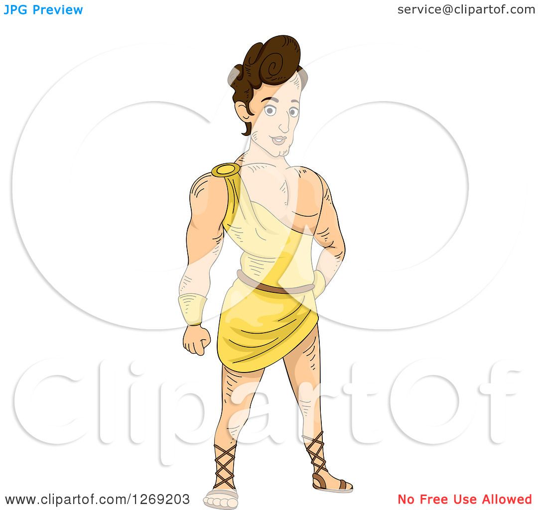 Clipart of a Young Strong Greek God - Royalty Free Vector Illustration ...