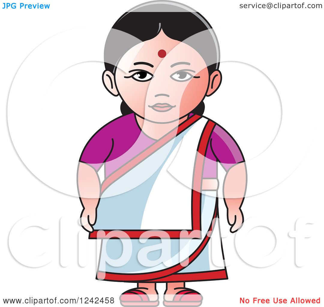 Download Clipart of an Indian Lady 4 - Royalty Free Vector ...