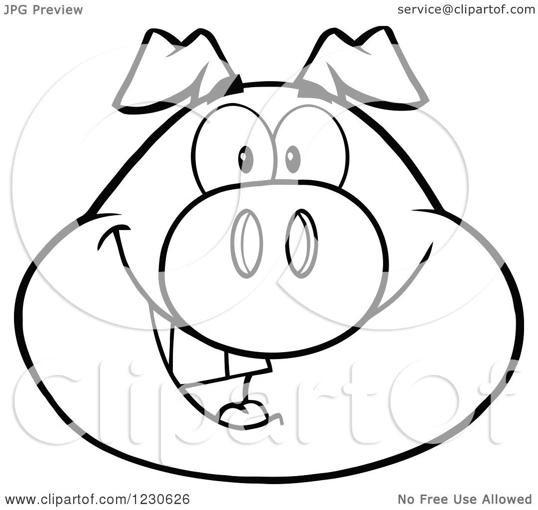 Spotted pink pig munching on grass Royalty Free Vector Image
