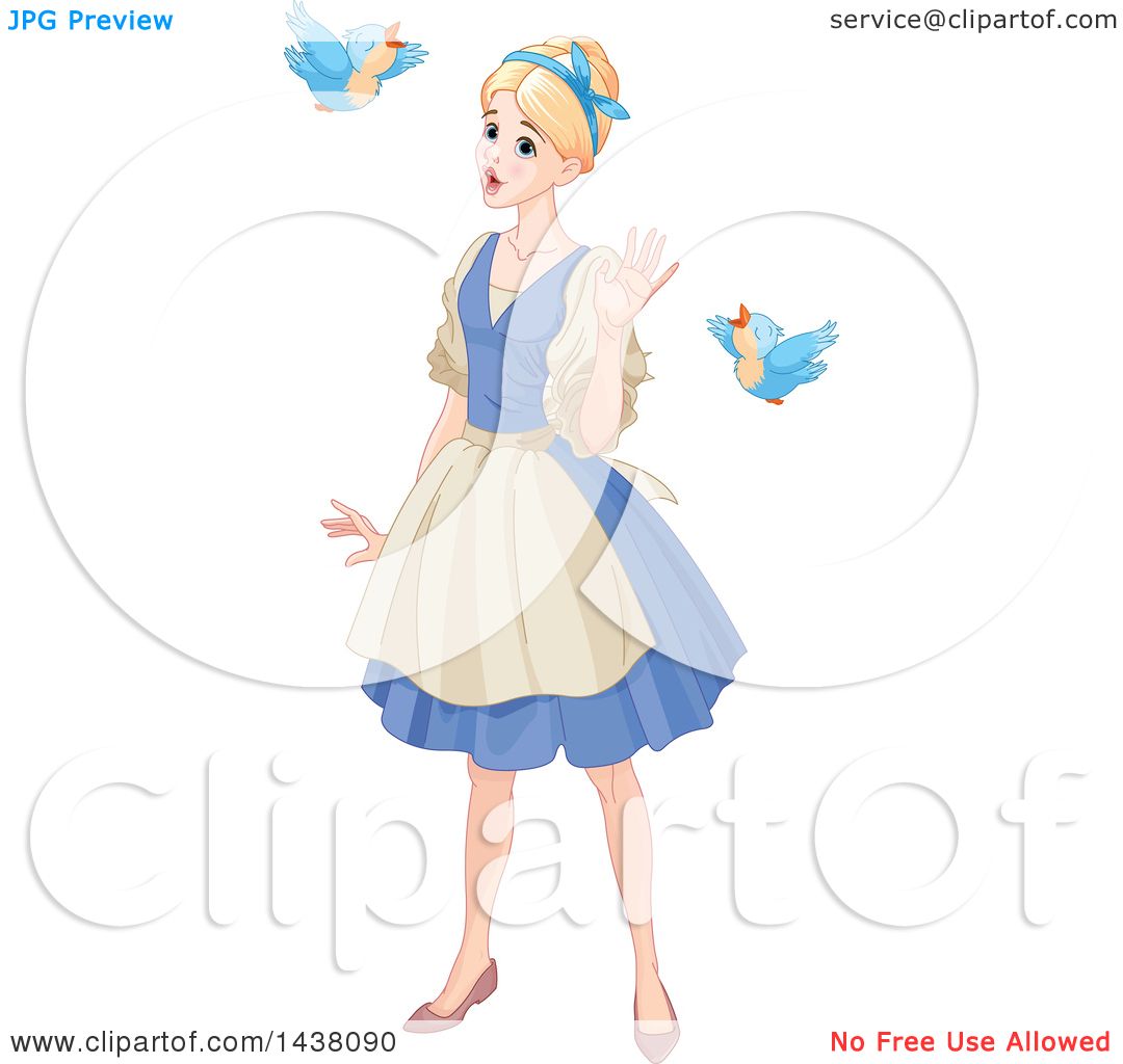 Cinderella trying on a shoe cartoon Royalty Free Vector