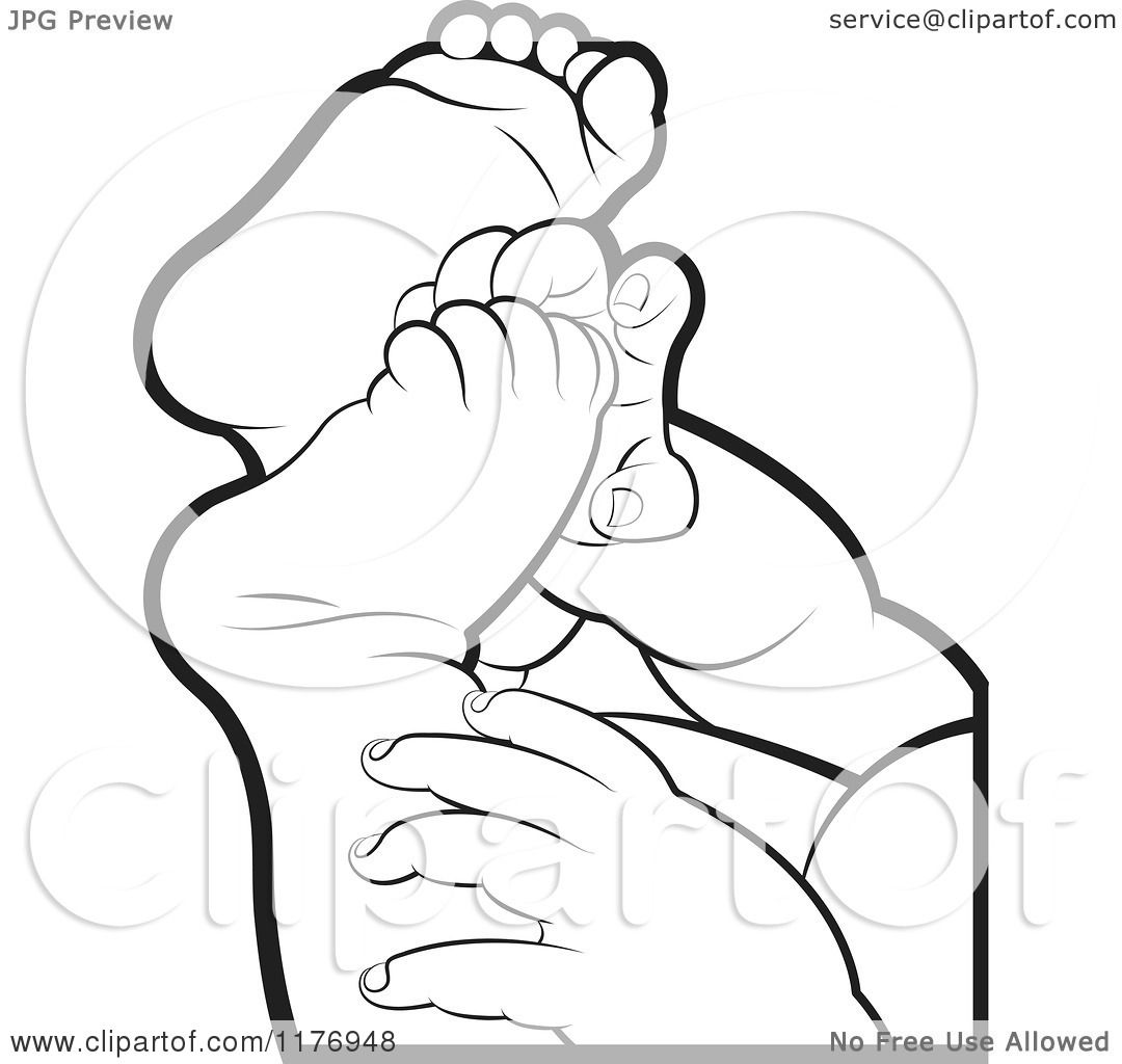 Download Clipart of Black and White Baby Feet and Hands - Royalty ...
